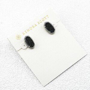 Kendra Scott Black Quartz Point Stud Earrings